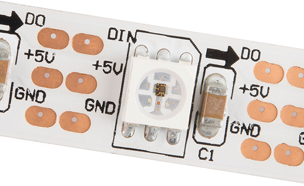 Zoom in on LED strip