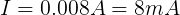 Current through resistor and LED