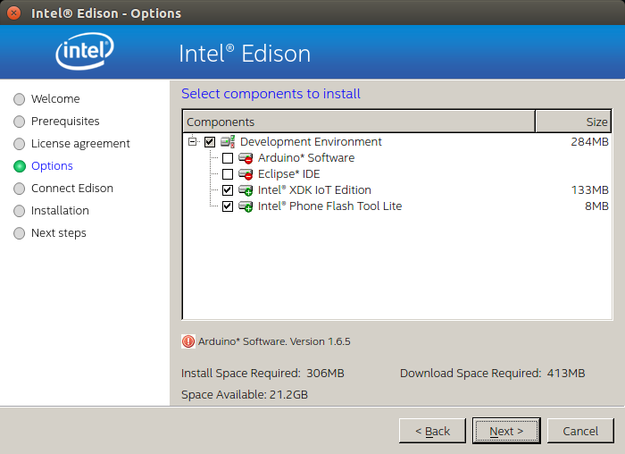 Select to install the XDK