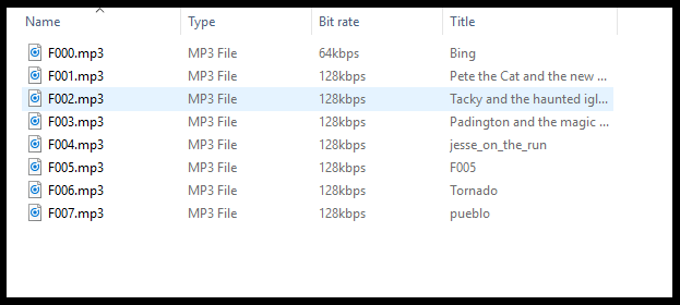 files on SD card