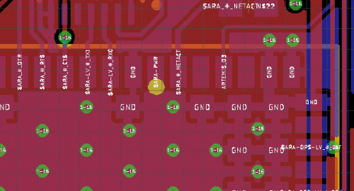 The location of the pad in Eagle